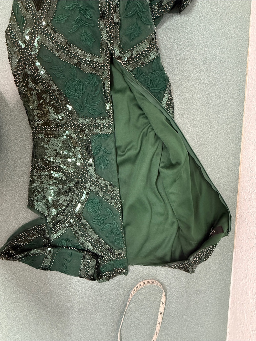 Lulu's Emerald Green Short Sleeve Sequin Bodycon Dress - Picture 8 of 11